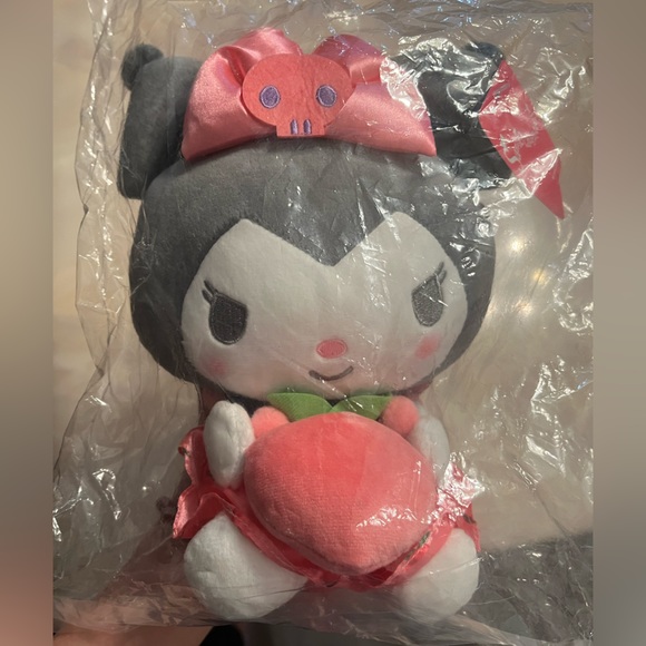 🌹Host Pick🌹Cute 11” Kuromi plushie doll holding a peach - Picture 5 of 5